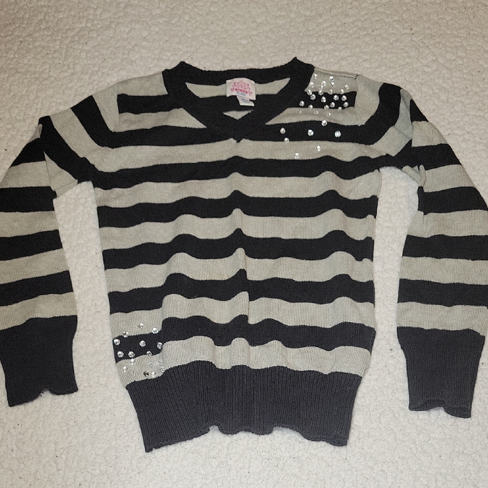 The Children's Place Black and Gray Striped Sweater